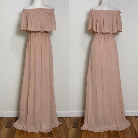 NEW Show Me Your MuMu Hacienda Formal Bridesmaid Maxi Dress Cream Size Medium - Picture 11 of 12